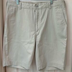Cremieux Shorts, Men’s Cotton, Flat Front, Khaki Color, Zip, Side Pockets, Sz 36